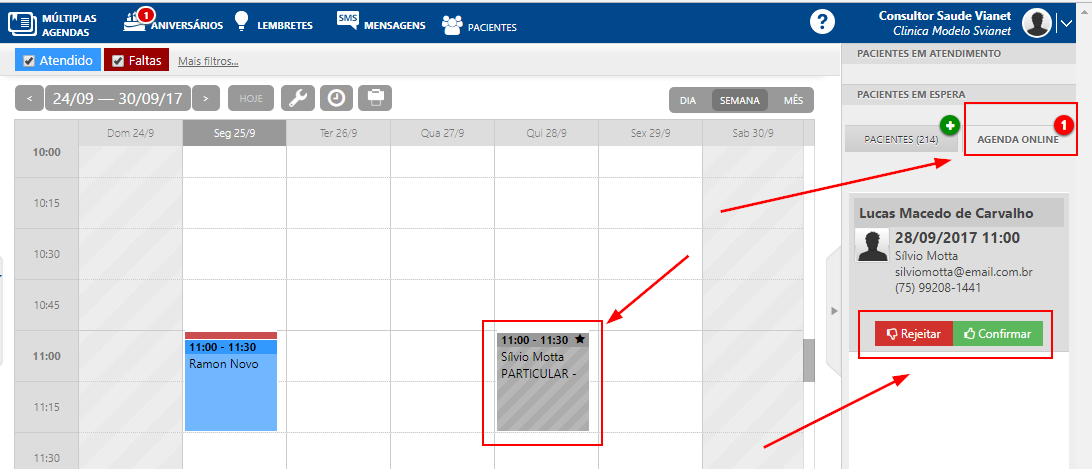 Auto-agendamento online solicitacao pendente